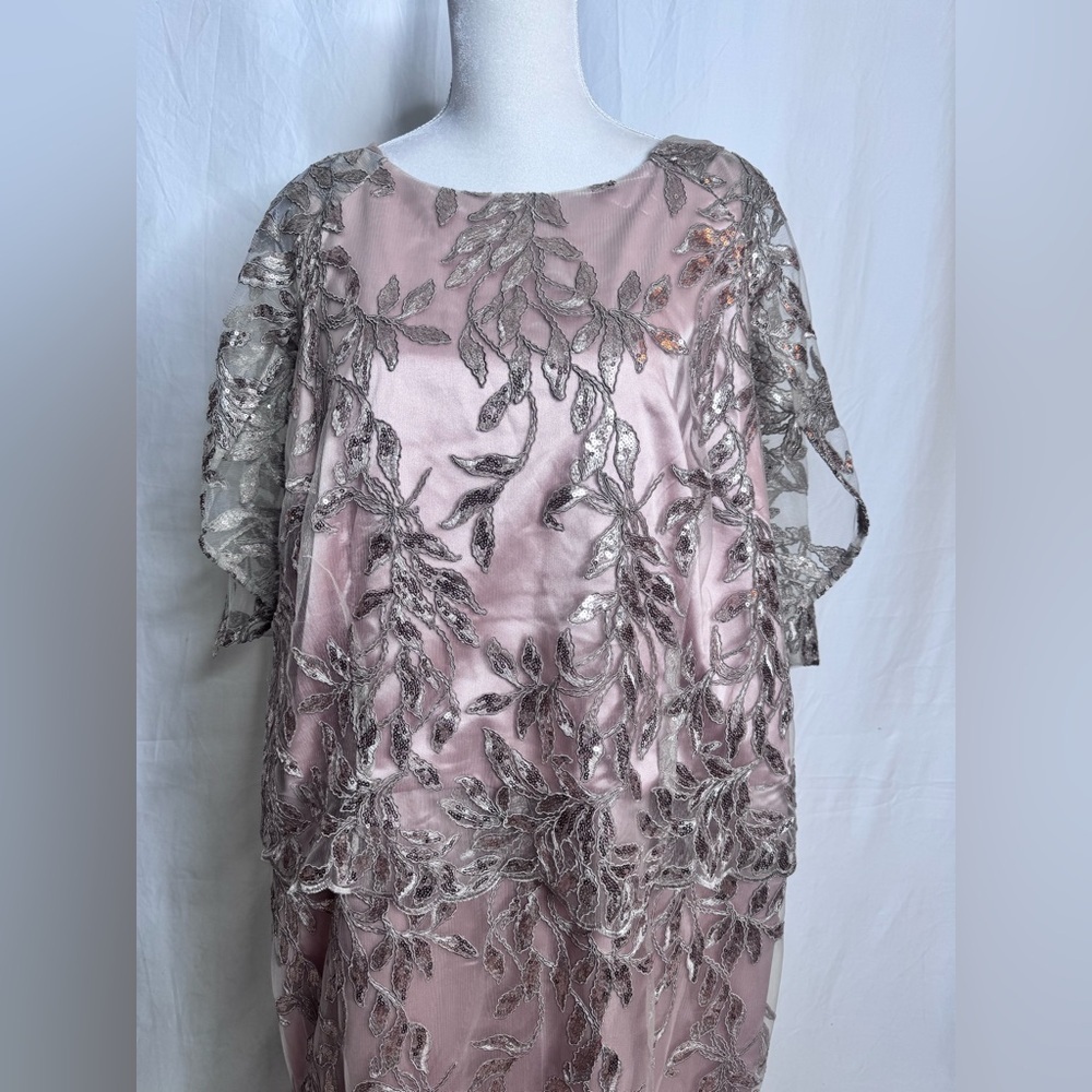 Brianna Womens 14W Sequin Embroidery Long Evening Dress Formal New - Picture 4 of 9